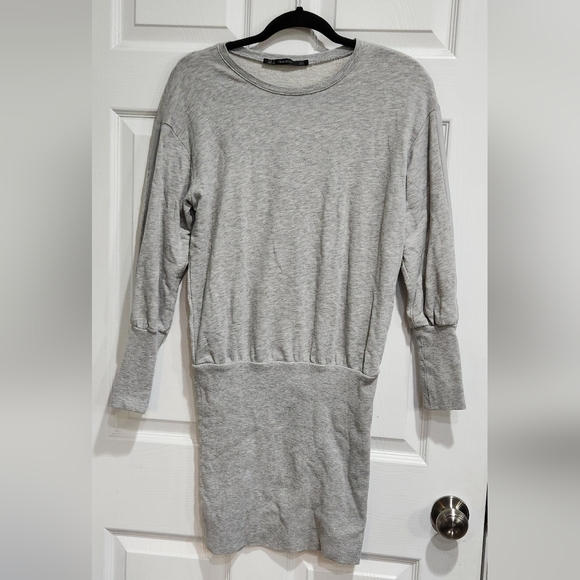 Zara Trafaluc grey sweatshirt midi dress women's size Small - Picture 1 of 7